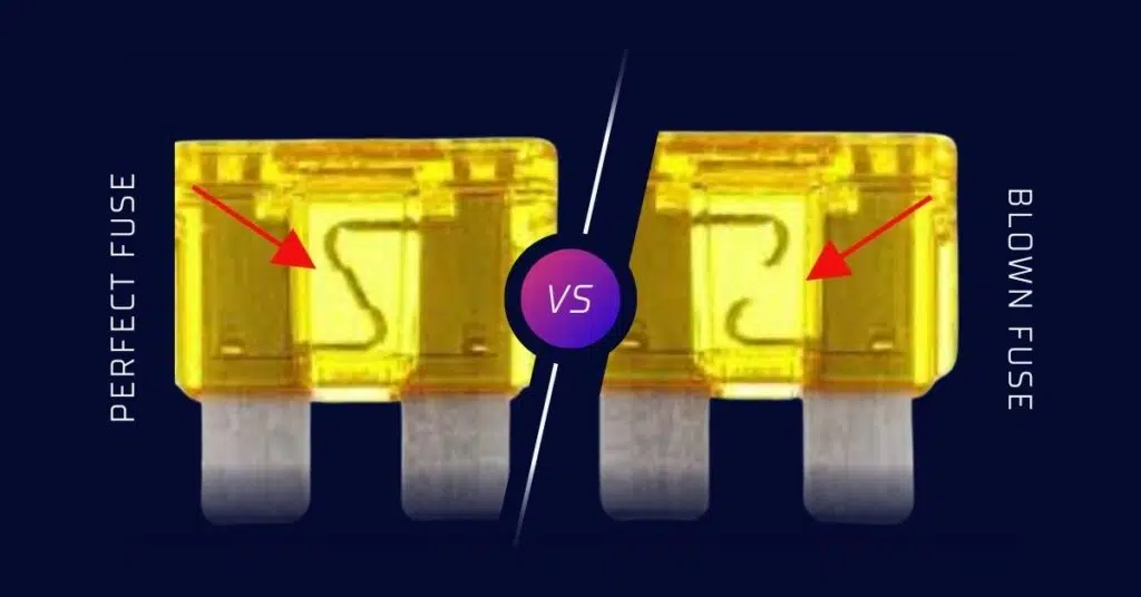 good fuse and bad blown fuse